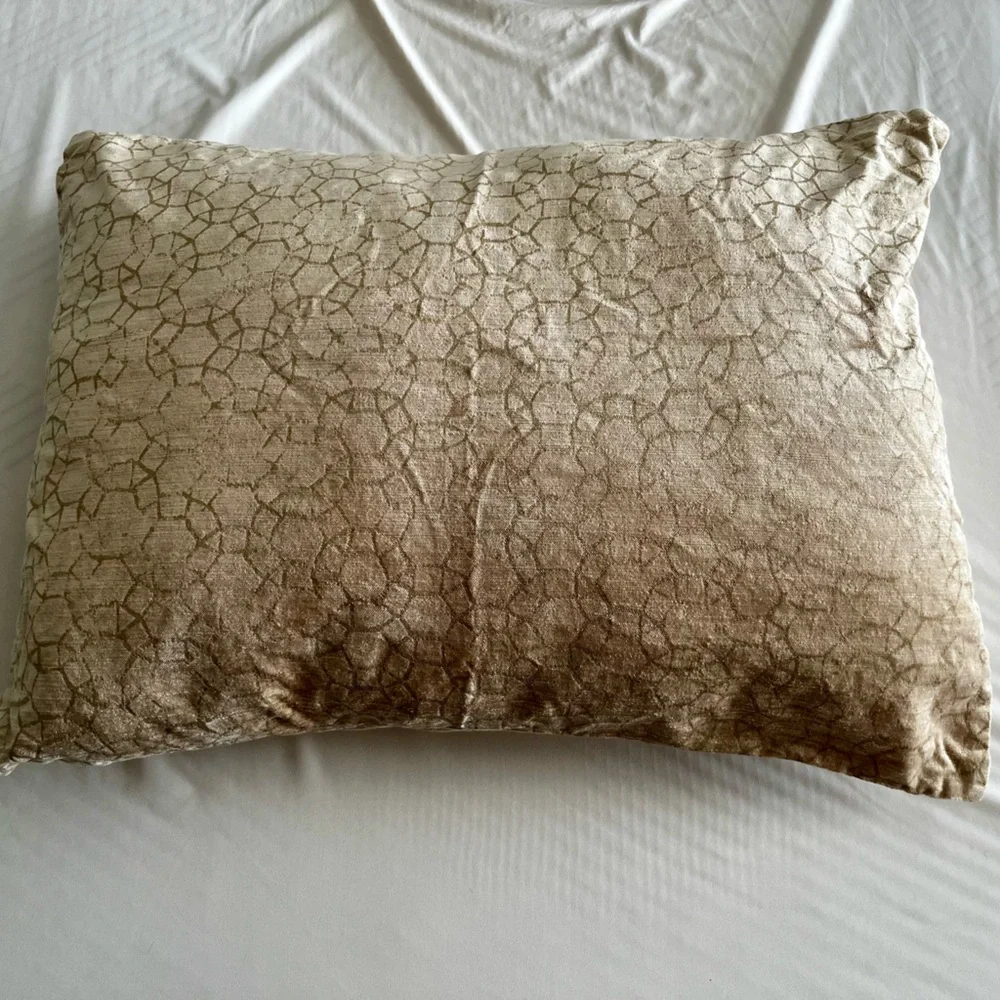 West Elm Geometric Beige/Gold Pillowcases (2)